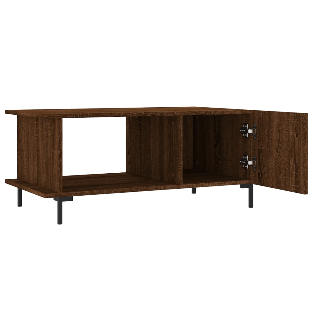 VidaXL Salontafel 90x50x40 cm bewerkt hout bruineikenkleurig