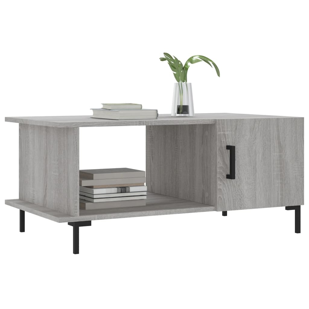 VidaXL Salontafel 90x50x40 cm bewerkt hout grijs sonoma eikenkleurig
