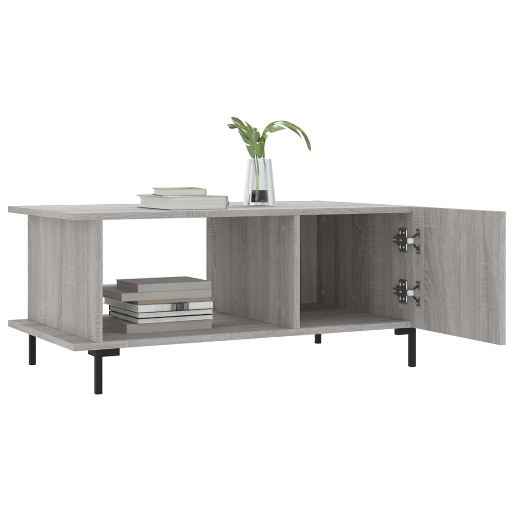 VidaXL Salontafel 90x50x40 cm bewerkt hout grijs sonoma eikenkleurig