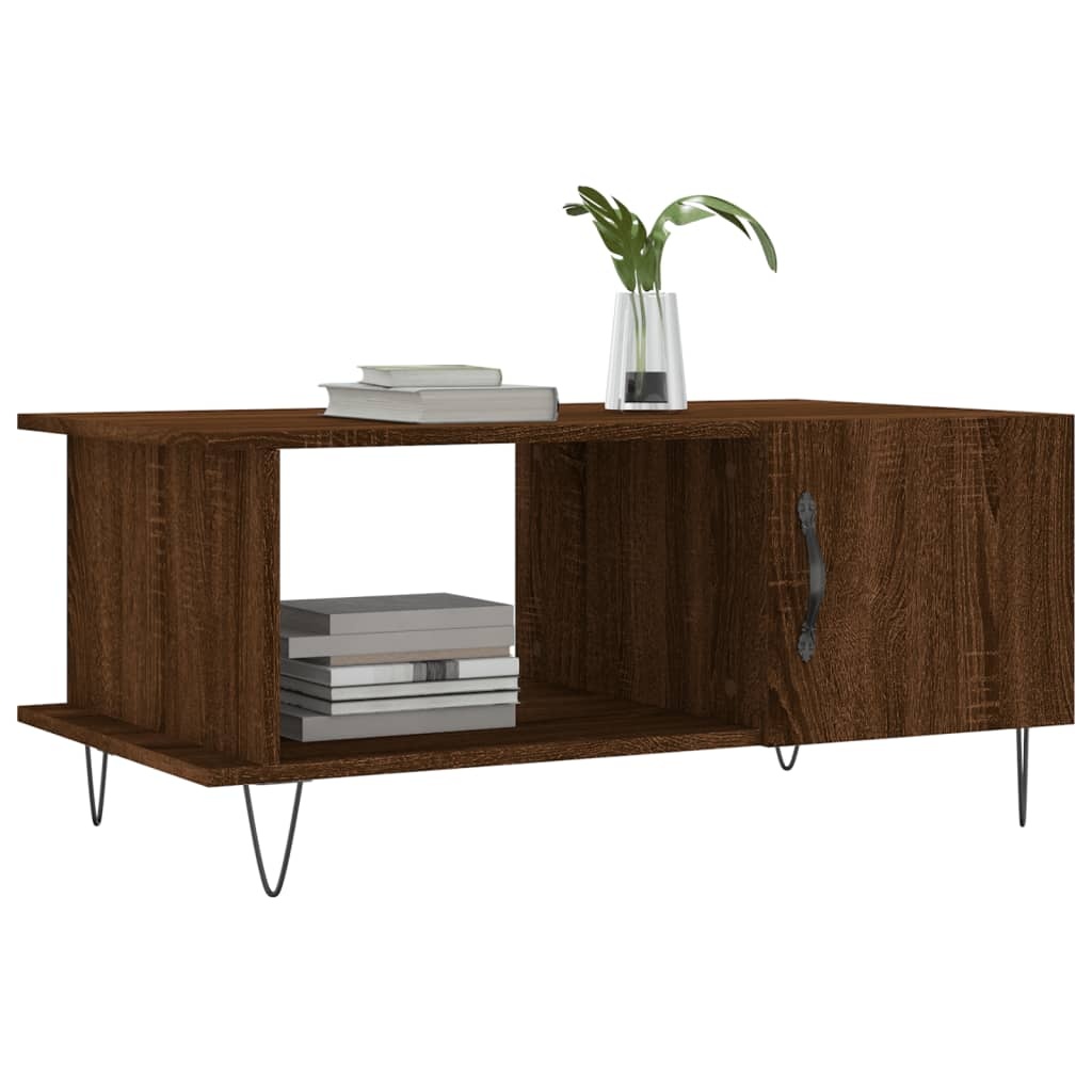 VidaXL Salontafel 90x50x40 cm bewerkt hout bruineikenkleurig