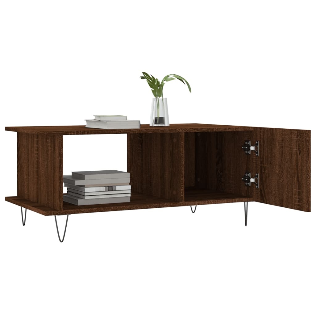 VidaXL Salontafel 90x50x40 cm bewerkt hout bruineikenkleurig