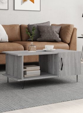VidaXL Salontafel 90x50x40 cm bewerkt hout grijs sonoma eikenkleurig