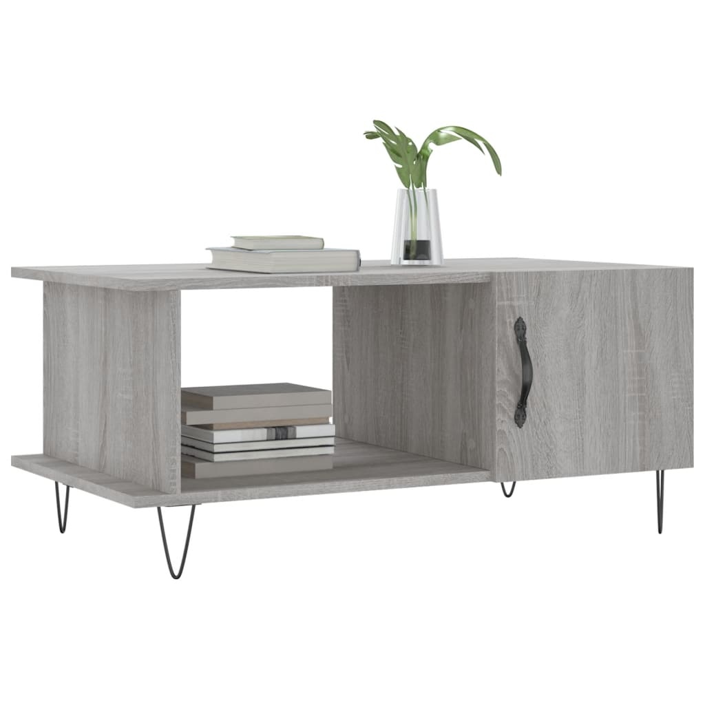 VidaXL Salontafel 90x50x40 cm bewerkt hout grijs sonoma eikenkleurig