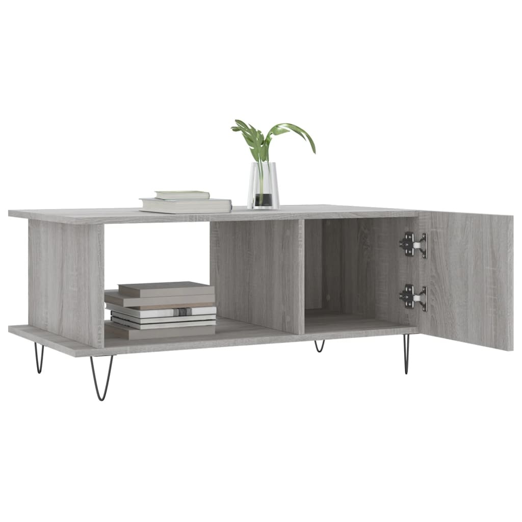VidaXL Salontafel 90x50x40 cm bewerkt hout grijs sonoma eikenkleurig