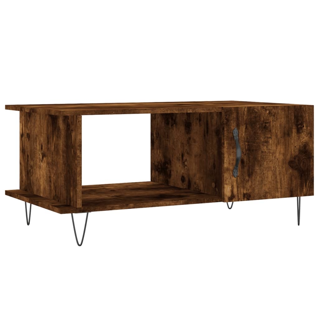 VidaXL Salontafel 90x50x40 cm bewerkt hout gerookt eikenkleurig