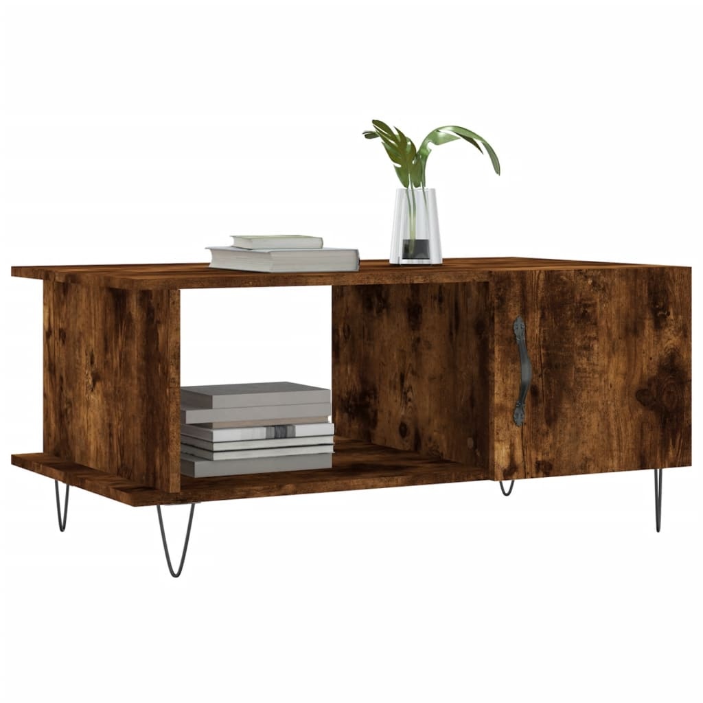 VidaXL Salontafel 90x50x40 cm bewerkt hout gerookt eikenkleurig