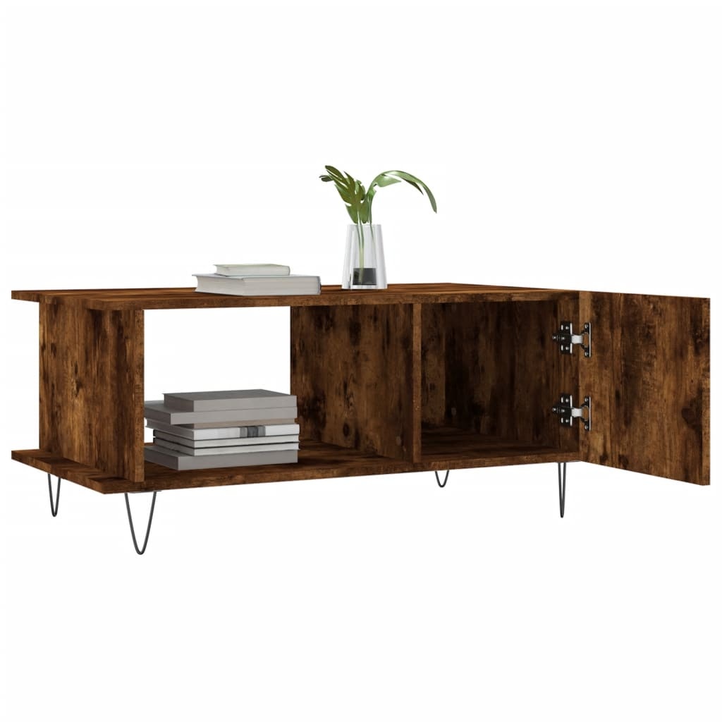 VidaXL Salontafel 90x50x40 cm bewerkt hout gerookt eikenkleurig