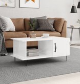 VidaXL Salontafel 90x50x40 cm bewerkt hout hoogglans wit