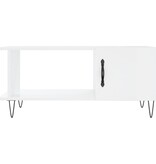 VidaXL Salontafel 90x50x40 cm bewerkt hout hoogglans wit