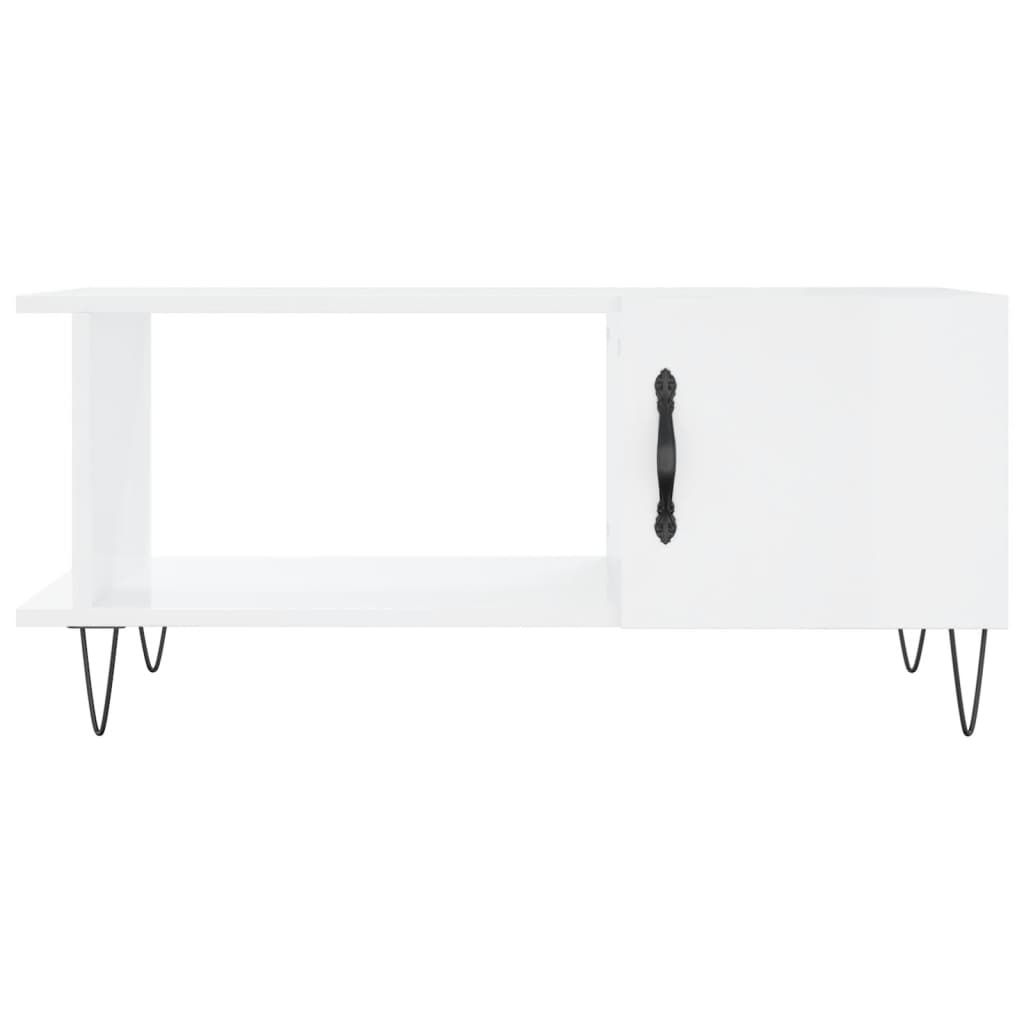 VidaXL Salontafel 90x50x40 cm bewerkt hout hoogglans wit