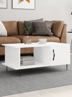 VidaXL Salontafel 90x50x40 cm bewerkt hout wit