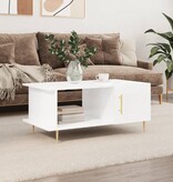 VidaXL Salontafel 90x50x40 cm bewerkt hout hoogglans wit