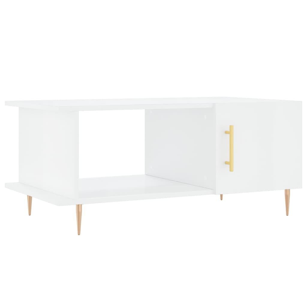 VidaXL Salontafel 90x50x40 cm bewerkt hout hoogglans wit