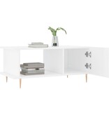 VidaXL Salontafel 90x50x40 cm bewerkt hout hoogglans wit