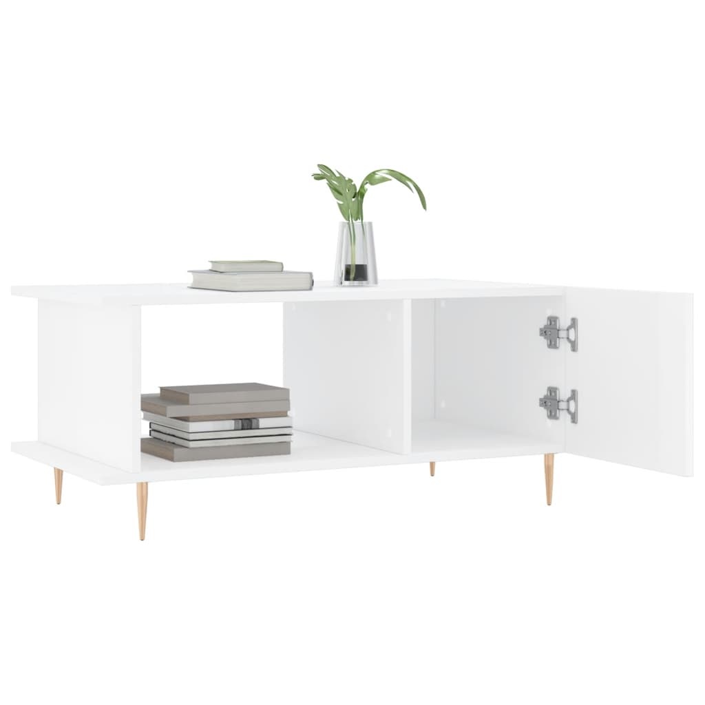 VidaXL Salontafel 90x50x40 cm bewerkt hout hoogglans wit
