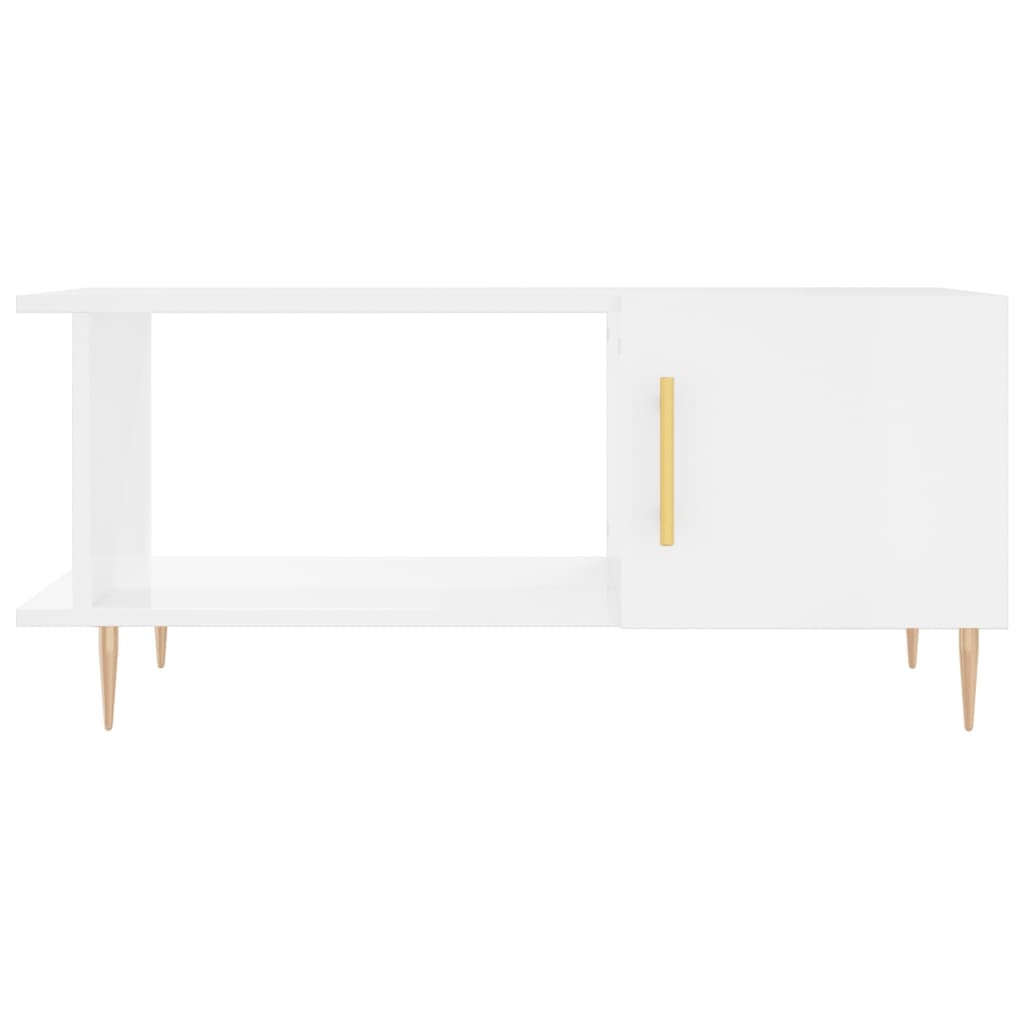 VidaXL Salontafel 90x50x40 cm bewerkt hout hoogglans wit