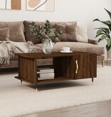 VidaXL Salontafel 90x50x40 cm bewerkt hout bruineikenkleurig