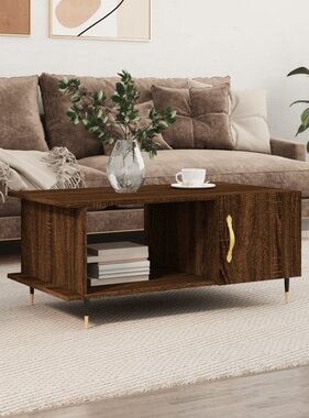 VidaXL Salontafel 90x50x40 cm bewerkt hout bruineikenkleurig