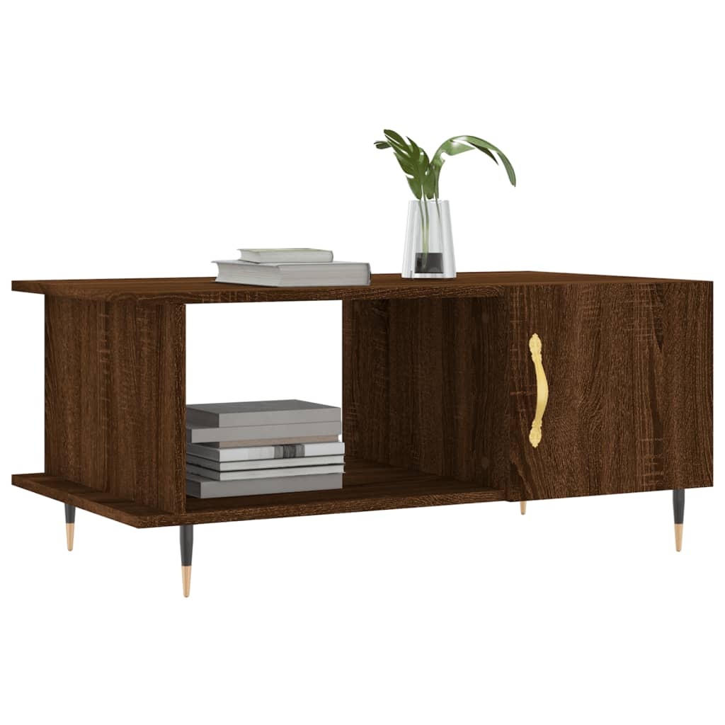 VidaXL Salontafel 90x50x40 cm bewerkt hout bruineikenkleurig
