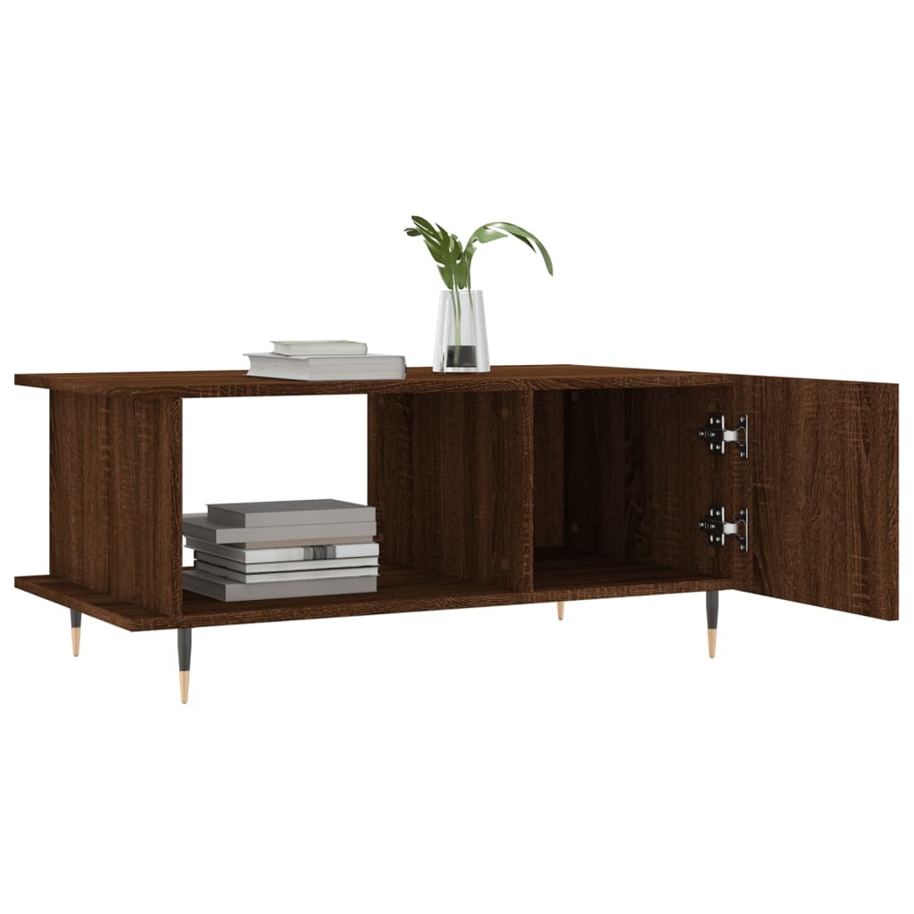 VidaXL Salontafel 90x50x40 cm bewerkt hout bruineikenkleurig
