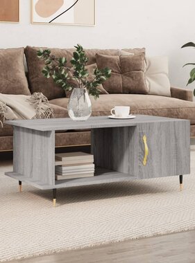 VidaXL Salontafel 90x50x40 cm bewerkt hout grijs sonoma eikenkleurig