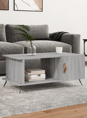 VidaXL Salontafel 90x50x40 cm bewerkt hout grijs sonoma eikenkleurig