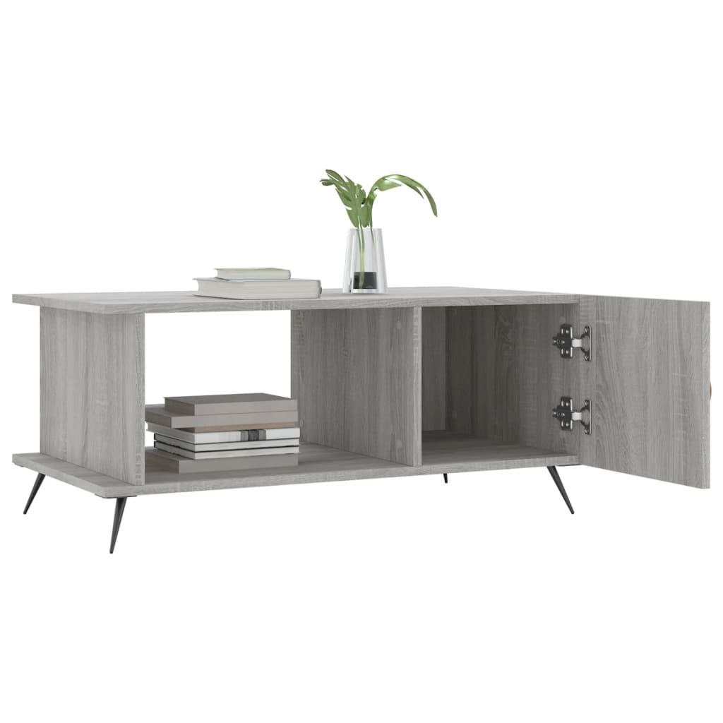 VidaXL Salontafel 90x50x40 cm bewerkt hout grijs sonoma eikenkleurig