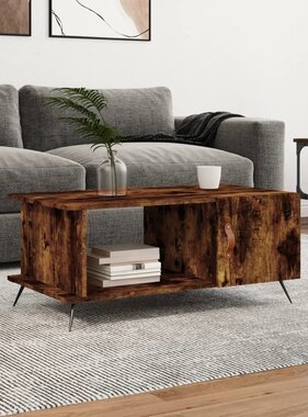 VidaXL Salontafel 90x50x40 cm bewerkt hout gerookt eikenkleurig