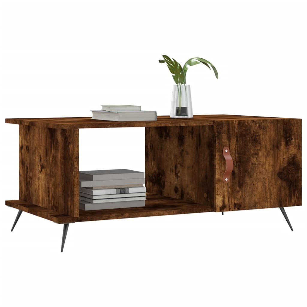 VidaXL Salontafel 90x50x40 cm bewerkt hout gerookt eikenkleurig