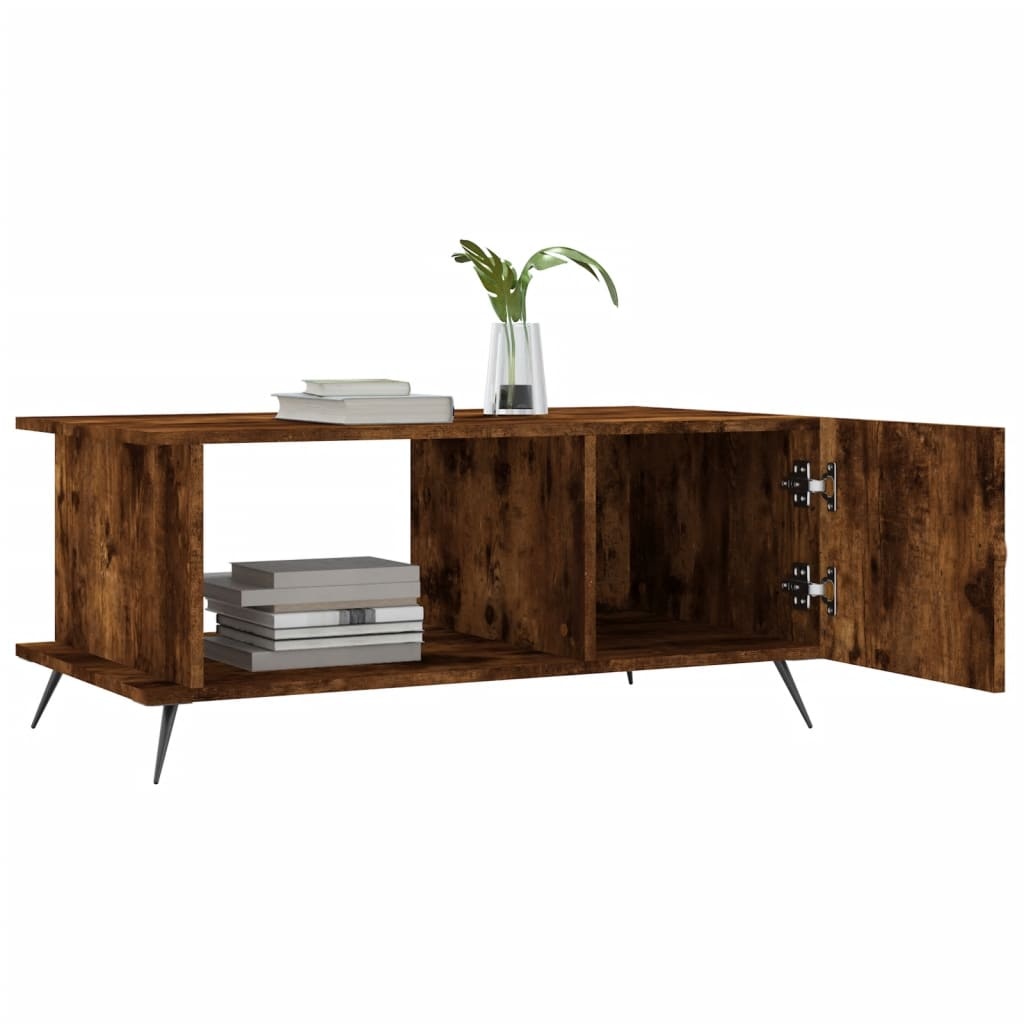 VidaXL Salontafel 90x50x40 cm bewerkt hout gerookt eikenkleurig