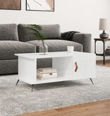 VidaXL Salontafel 90x50x40 cm bewerkt hout hoogglans wit