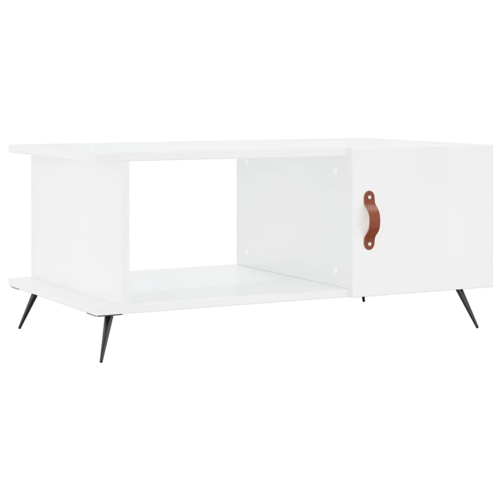 VidaXL Salontafel 90x50x40 cm bewerkt hout hoogglans wit