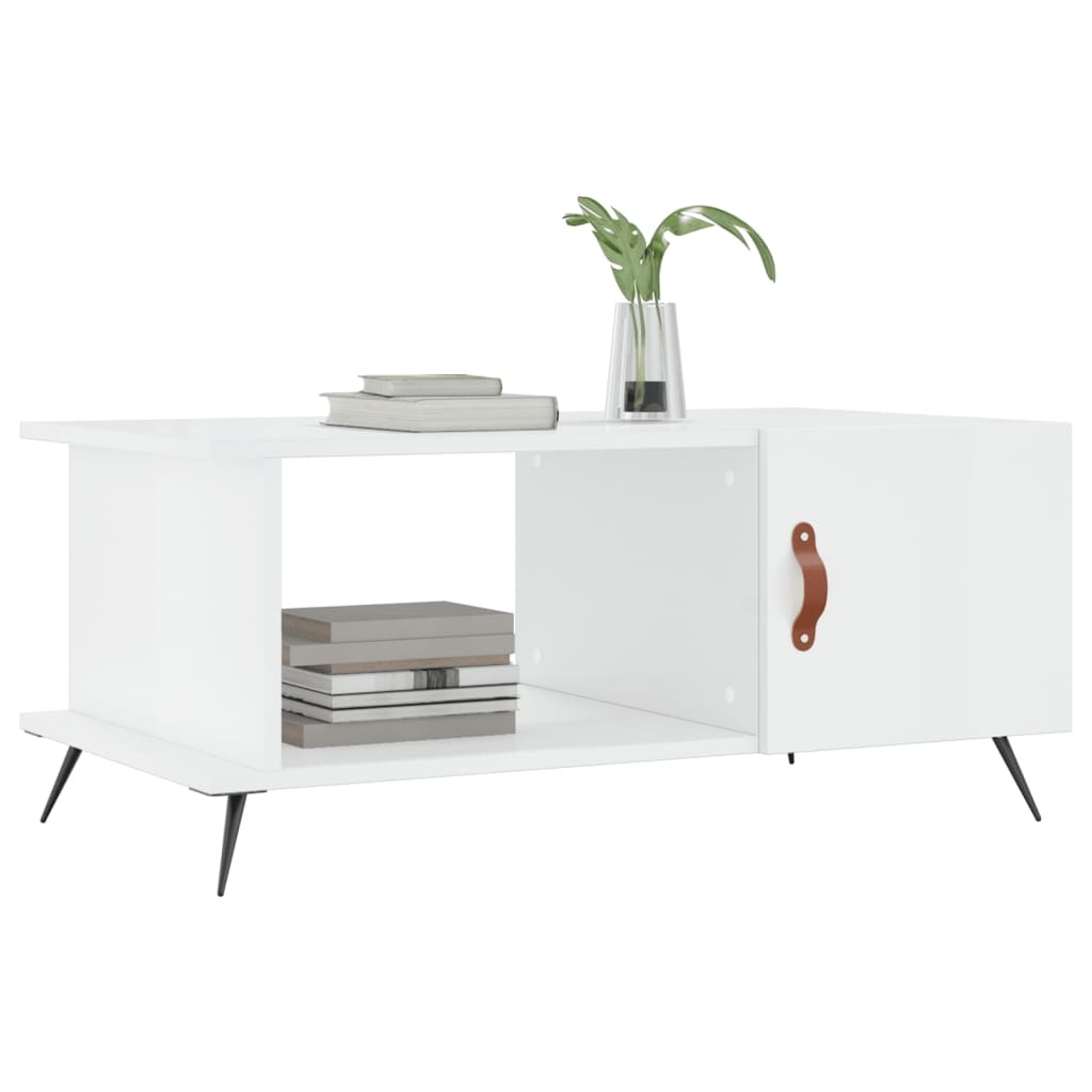 VidaXL Salontafel 90x50x40 cm bewerkt hout hoogglans wit