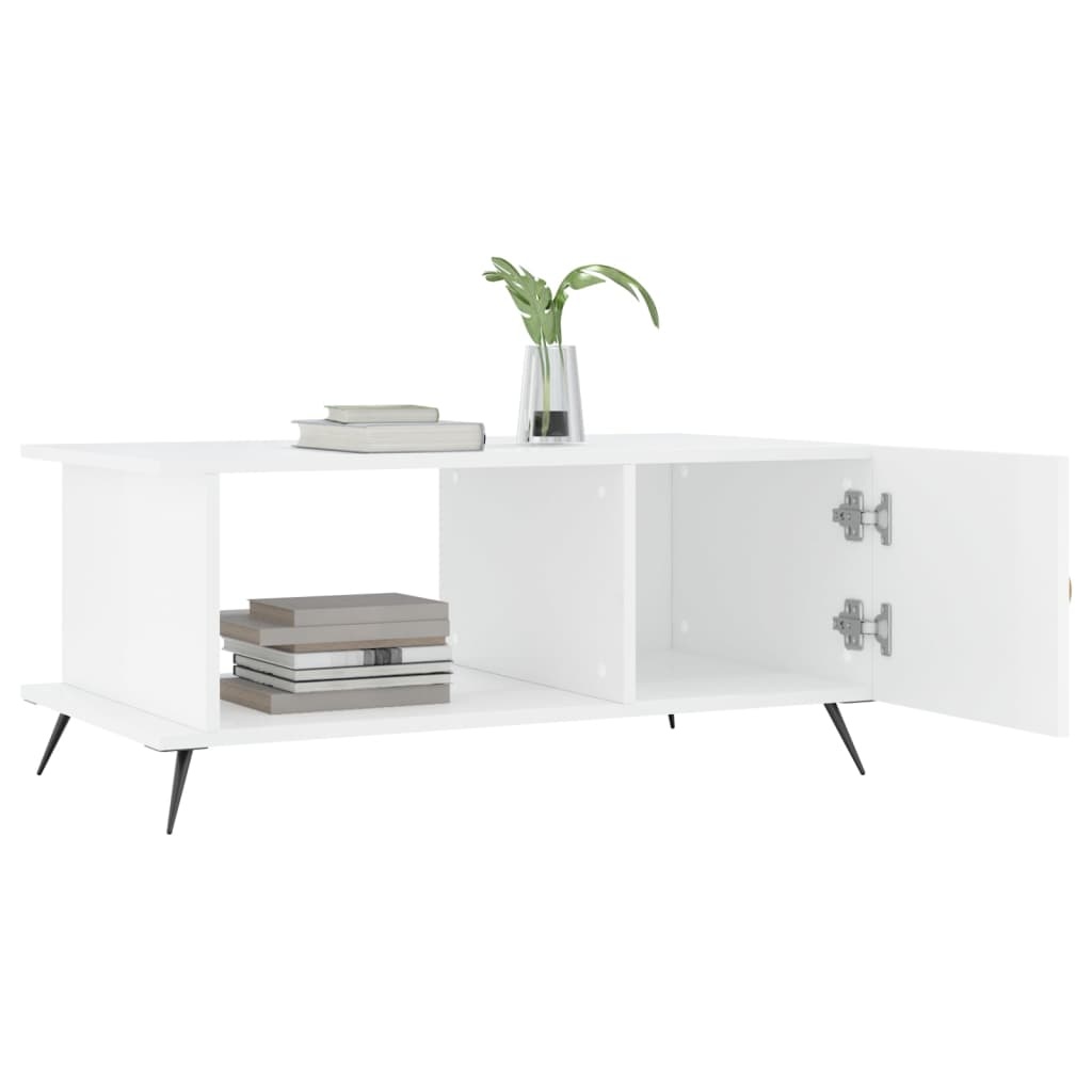 VidaXL Salontafel 90x50x40 cm bewerkt hout hoogglans wit