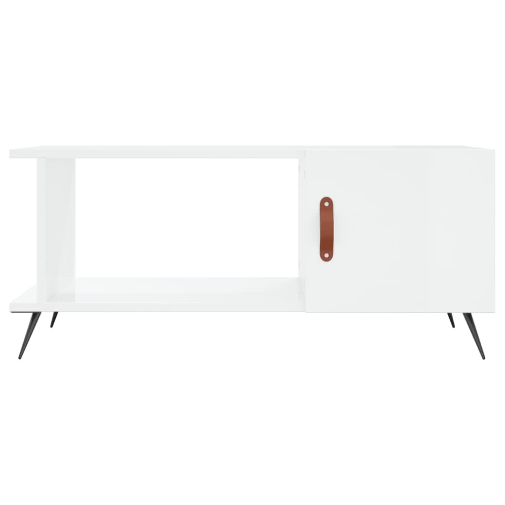 VidaXL Salontafel 90x50x40 cm bewerkt hout hoogglans wit