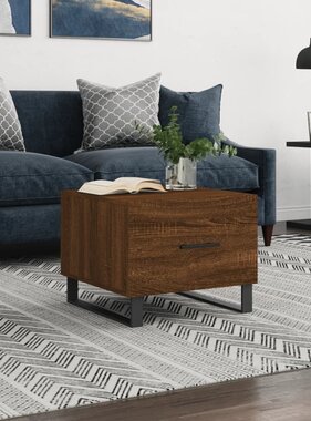 VidaXL Salontafel 50x50x40 cm bewerkt hout bruineikenkleurig
