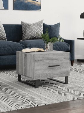 VidaXL Salontafel 50x50x40 cm bewerkt hout grijs sonoma eiken