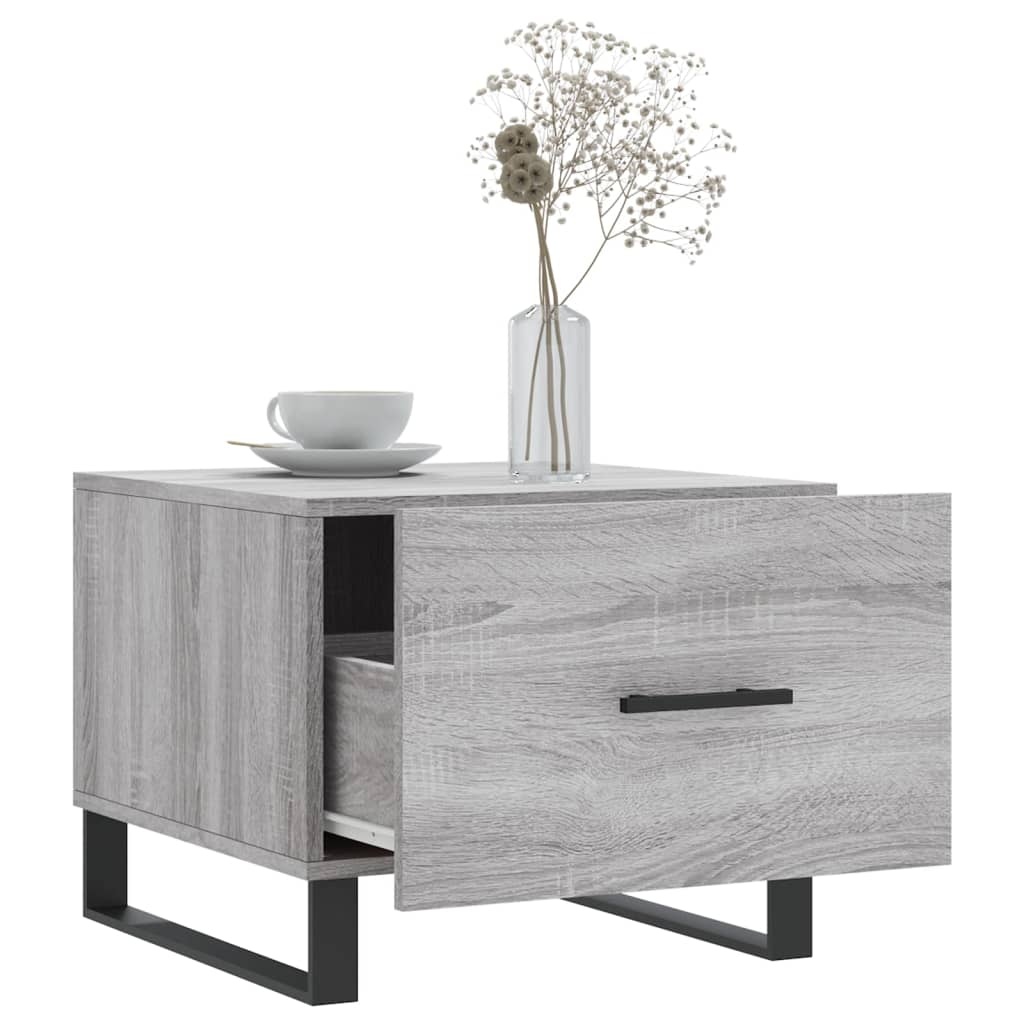 VidaXL Salontafel 50x50x40 cm bewerkt hout grijs sonoma eiken