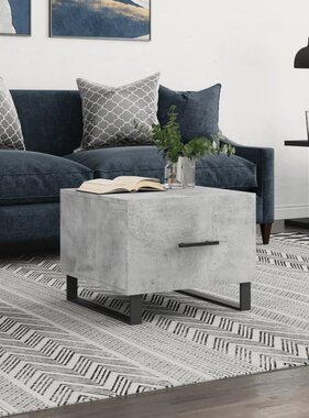 VidaXL Salontafel 50x50x40 cm bewerkt hout betongrijs