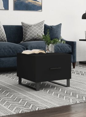 VidaXL Salontafel 50x50x40 cm bewerkt hout zwart