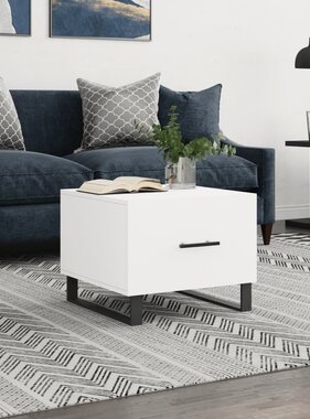 VidaXL Salontafel 50x50x40 cm bewerkt hout wit