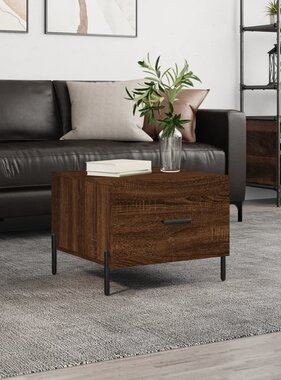 VidaXL Salontafel 50x50x40 cm bewerkt hout bruineikenkleurig