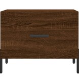 VidaXL Salontafel 50x50x40 cm bewerkt hout bruineikenkleurig