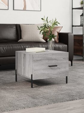 VidaXL Salontafel 50x50x40 cm bewerkt hout grijs sonoma eiken