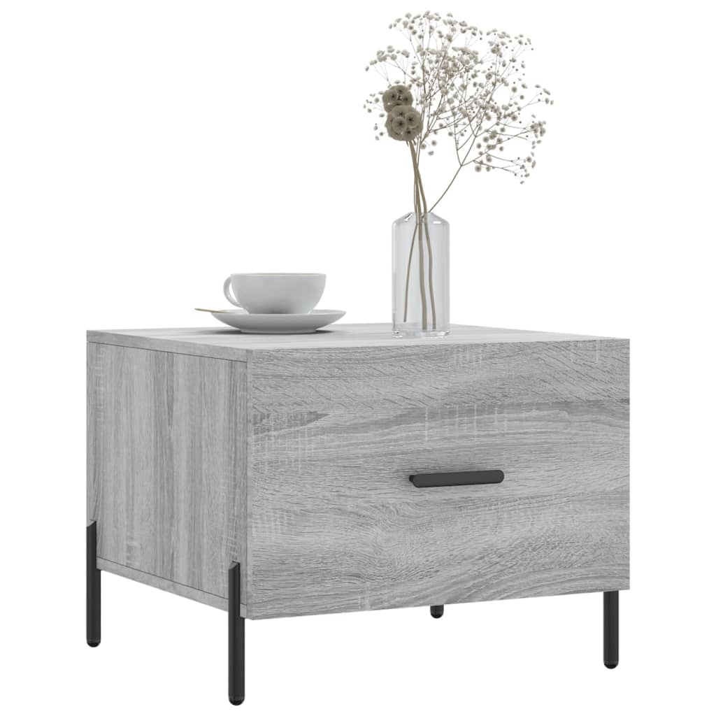 VidaXL Salontafel 50x50x40 cm bewerkt hout grijs sonoma eiken