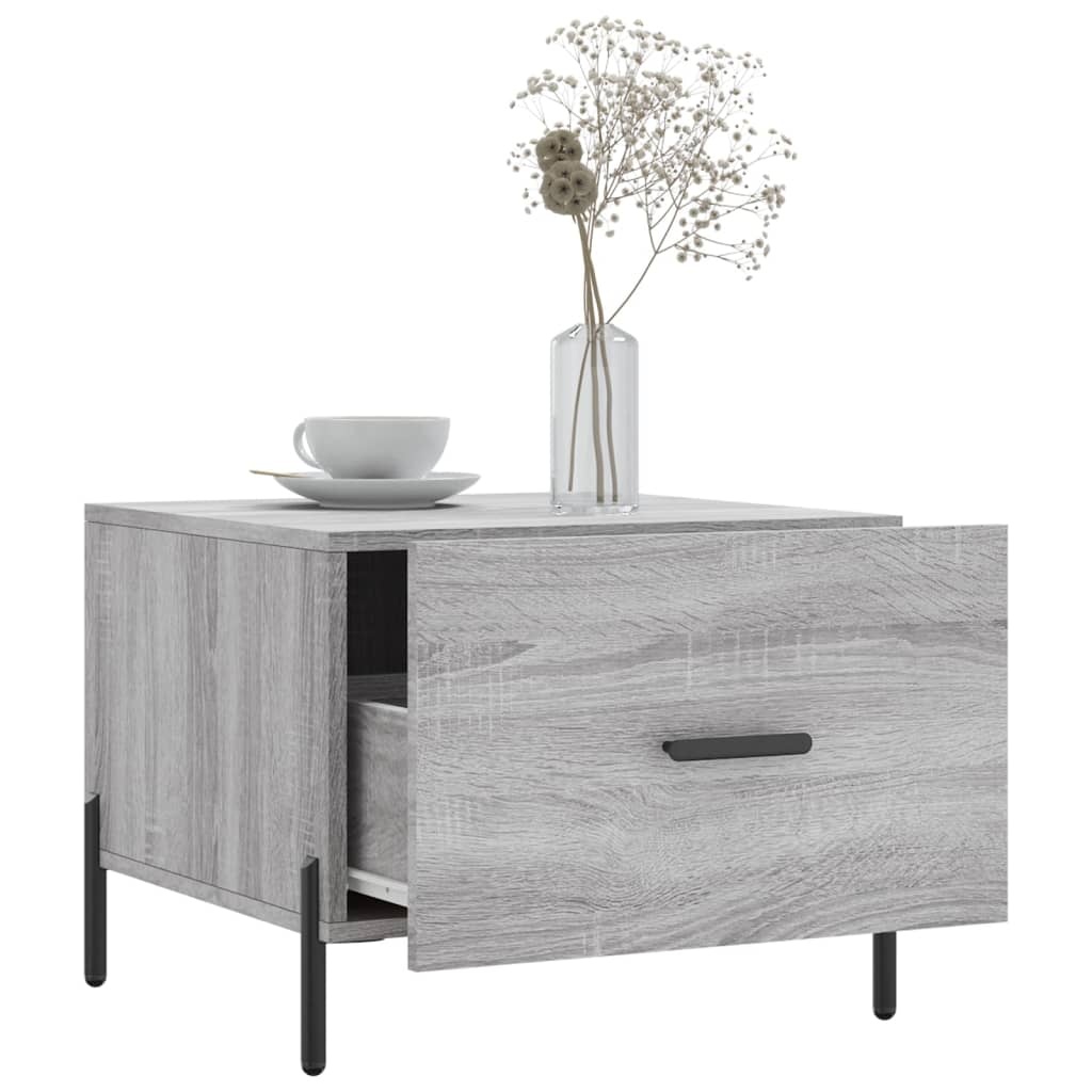 VidaXL Salontafel 50x50x40 cm bewerkt hout grijs sonoma eiken