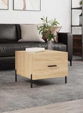 VidaXL Salontafel 50x50x35 cm bewerkt hout sonoma eikenkleurig