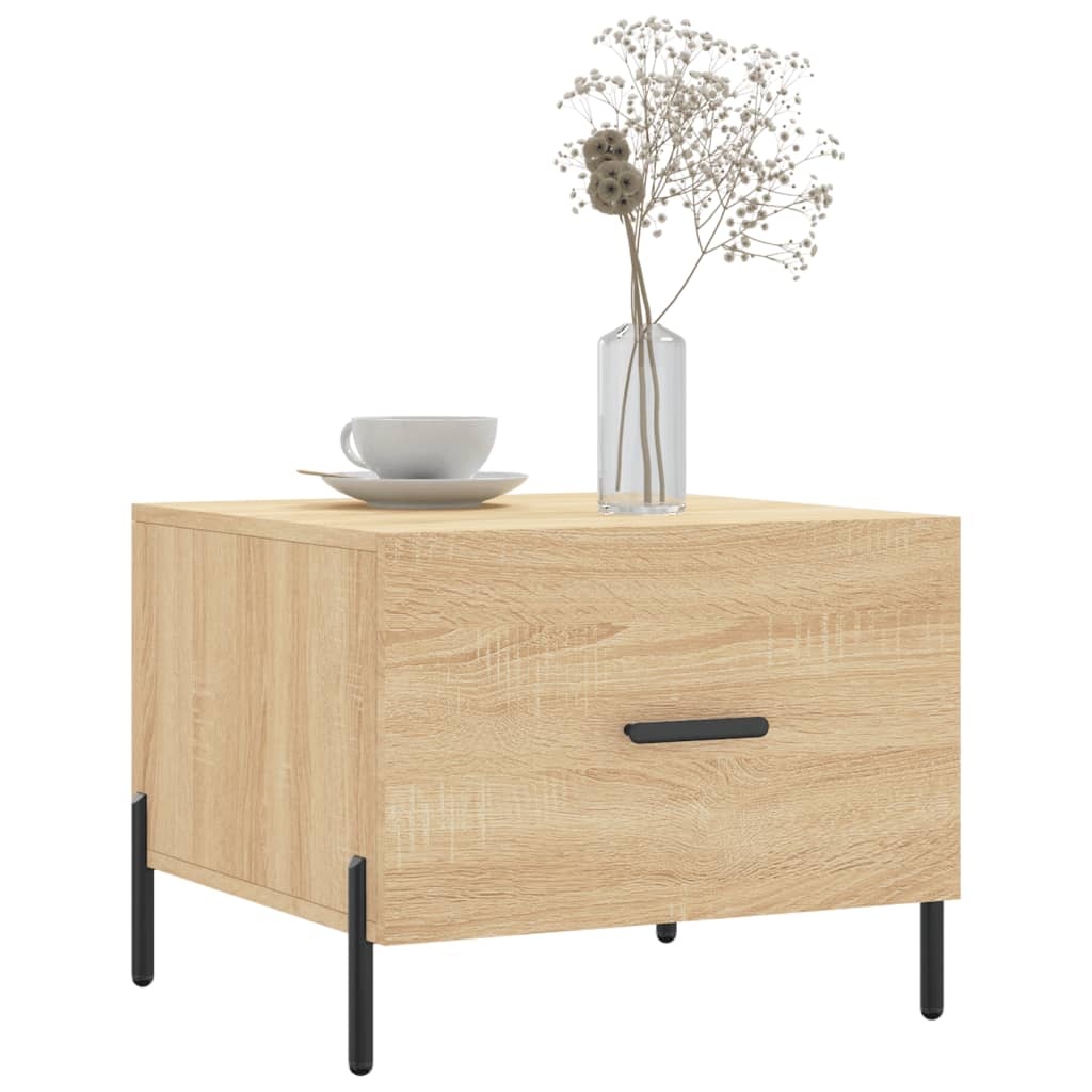 VidaXL Salontafel 50x50x35 cm bewerkt hout sonoma eikenkleurig