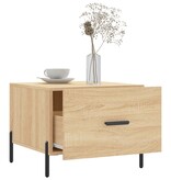 VidaXL Salontafel 50x50x35 cm bewerkt hout sonoma eikenkleurig