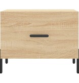VidaXL Salontafel 50x50x35 cm bewerkt hout sonoma eikenkleurig